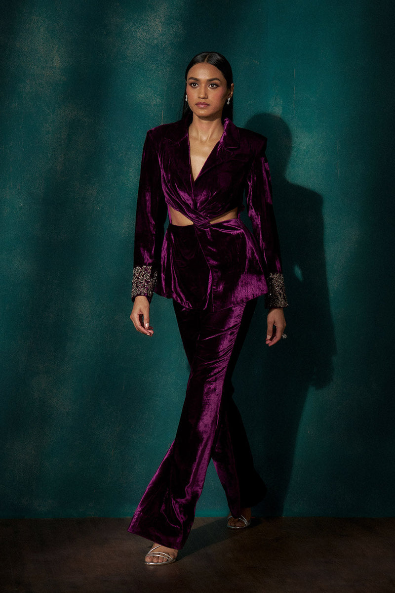 Mulberry indo western pant suit