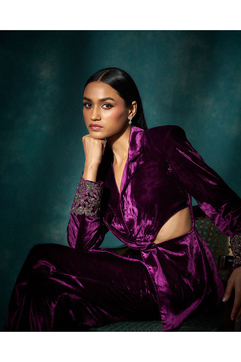 Mulberry indo western pant suit