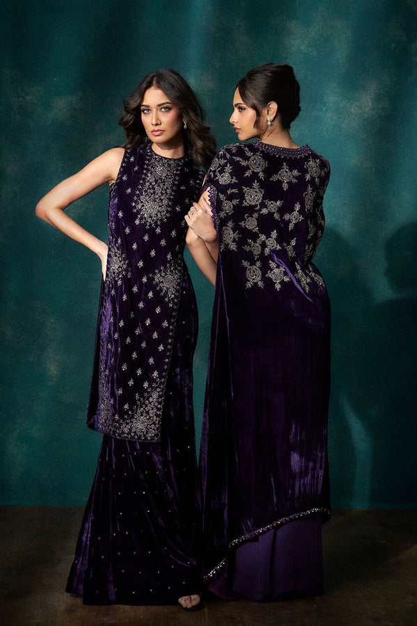 Purple velvet suit