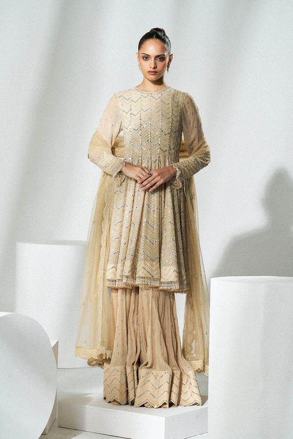 Beige chevron sharara