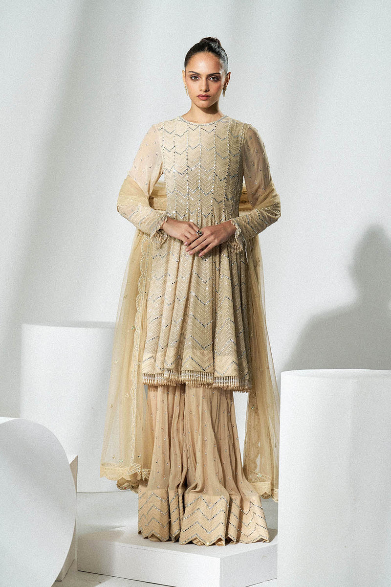 Beige chevron sharara