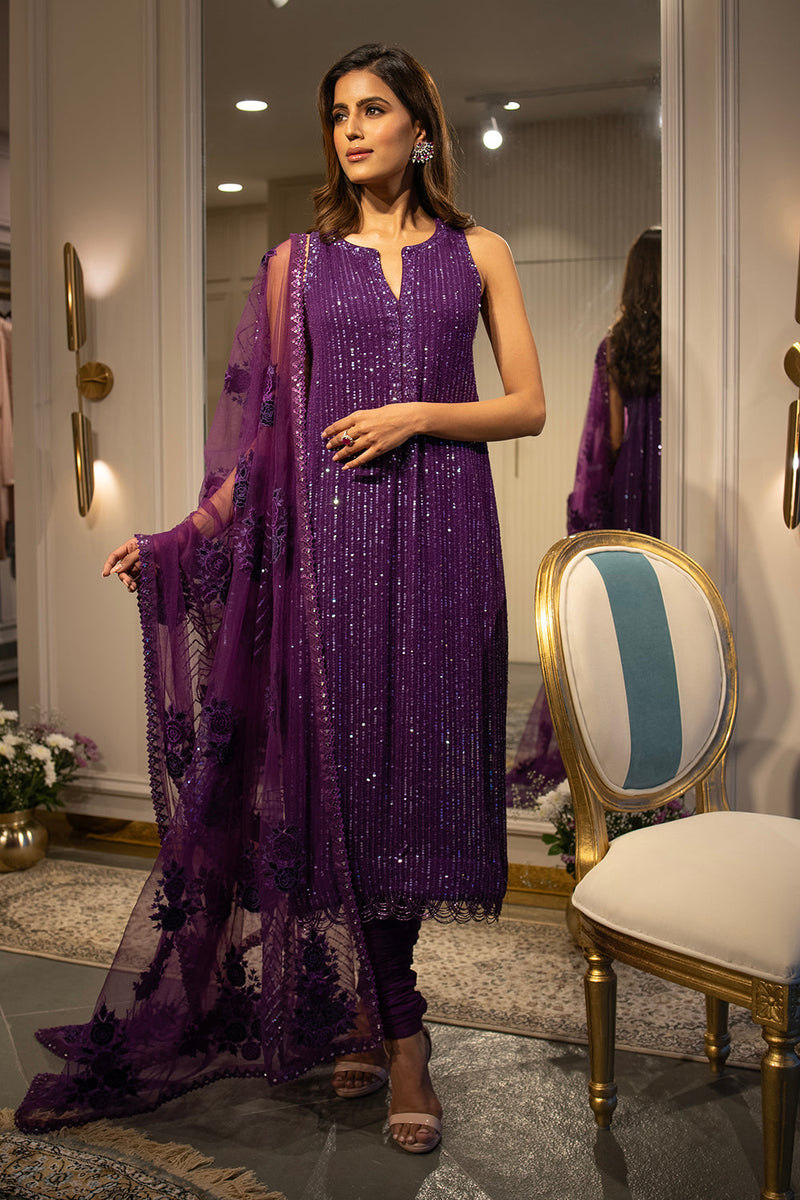 Purple sequins suit