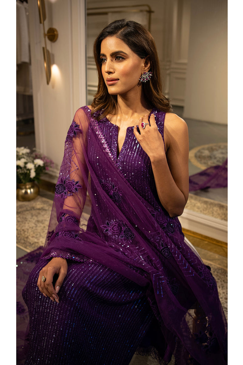 Purple sequins suit