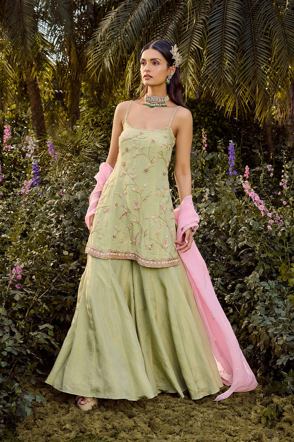 Sage Sharara Set