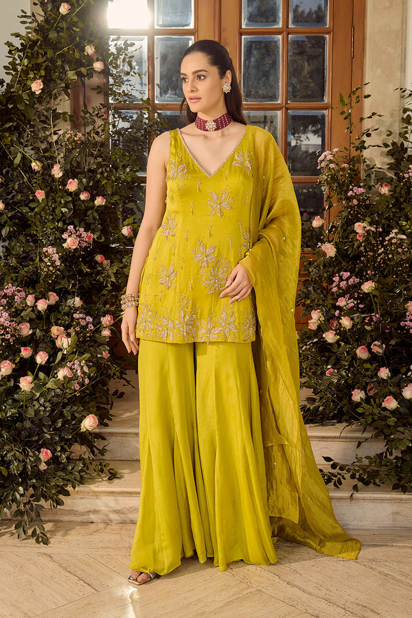 Lime Punch Sharara Set