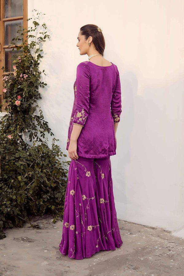 Plum Sharara Set