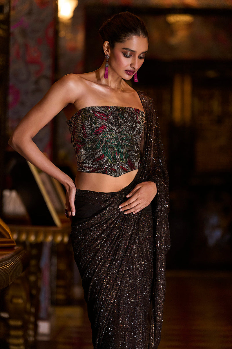 Mocha Corset Saree