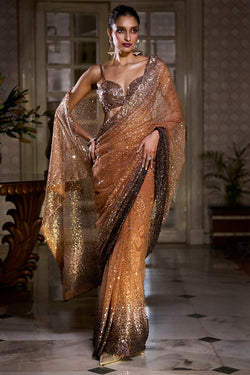 Caramel Sequin Saree