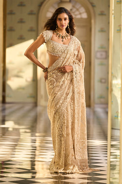 Nude Dori Saree