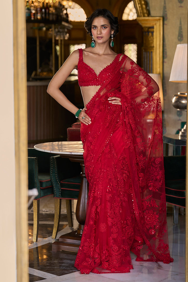 Red Dori Saree
