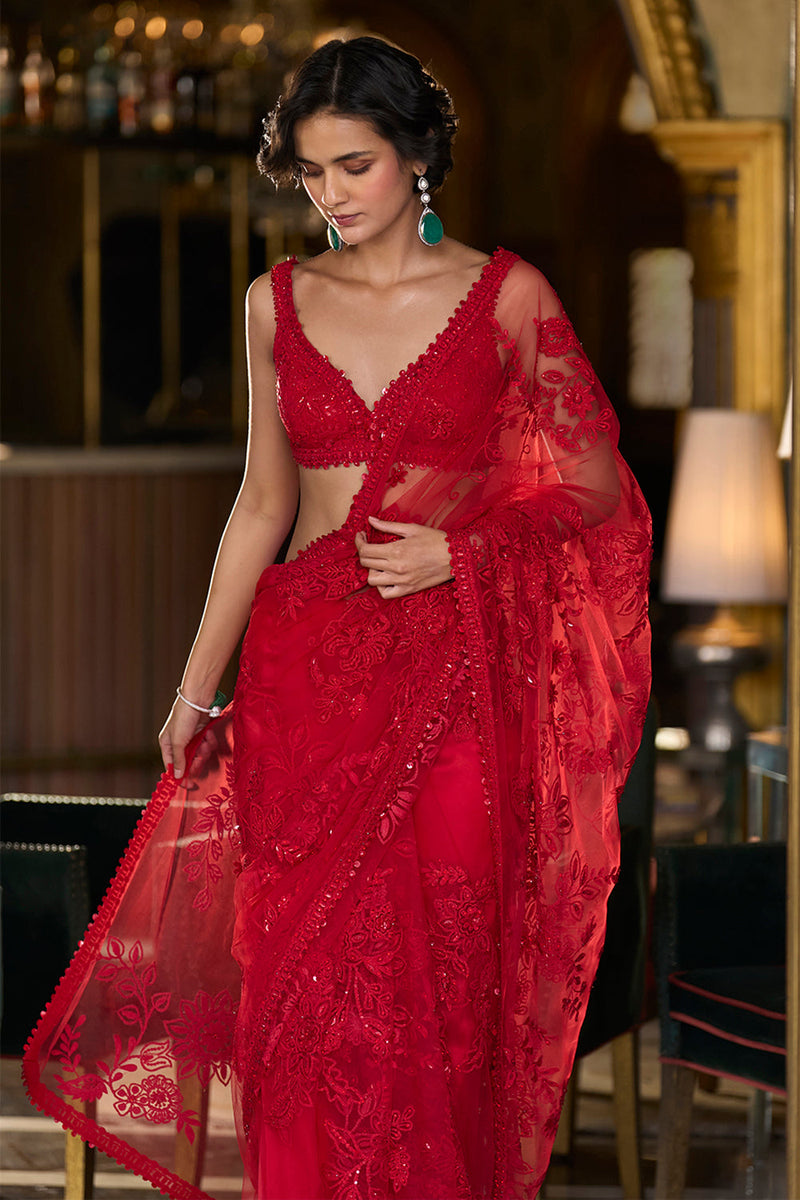 Red Dori Saree