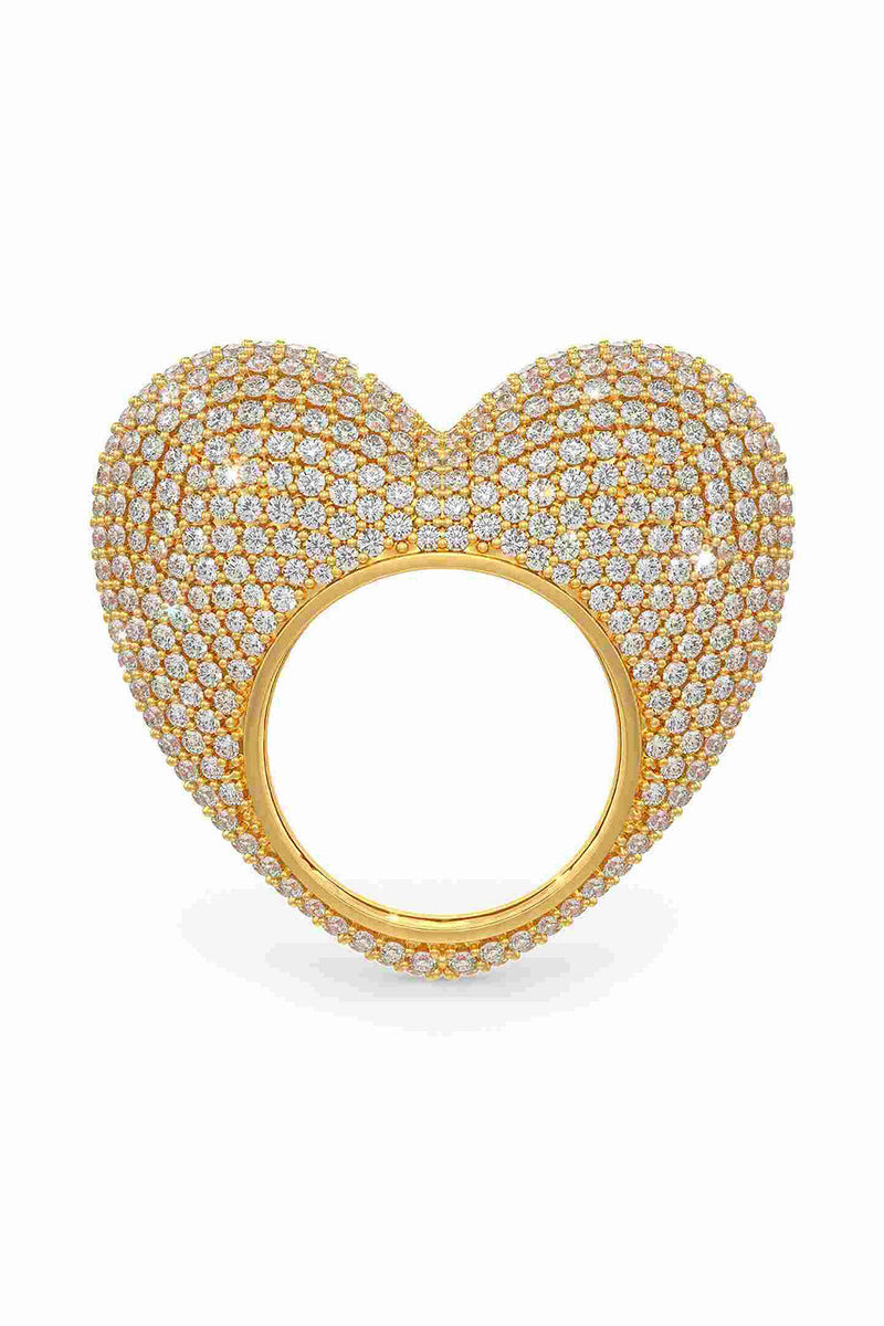 Love Ring In 
White Prong Set Crystals.