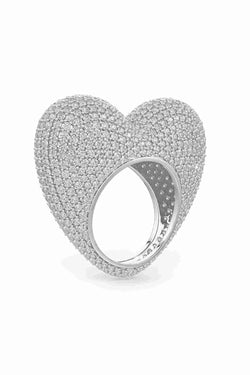 Love Ring In 
White Prong Set Crystals.