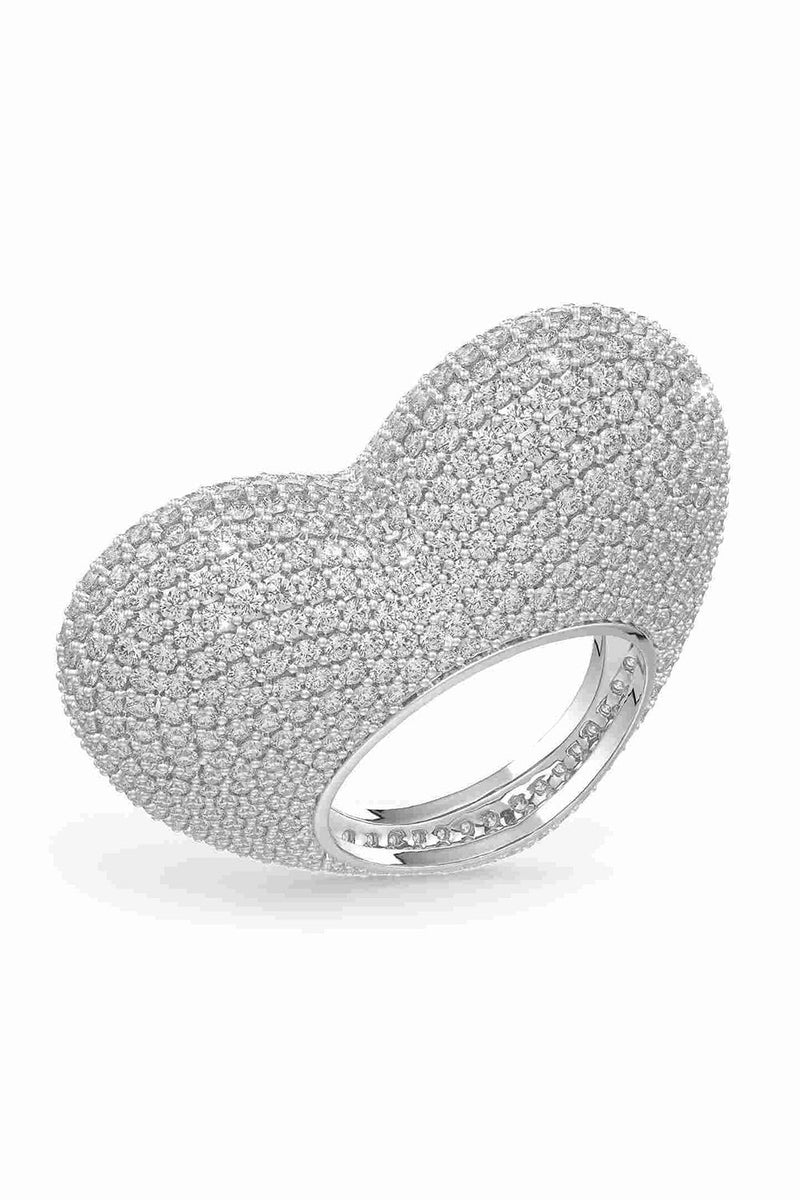 Love Ring In 
White Prong Set Crystals.