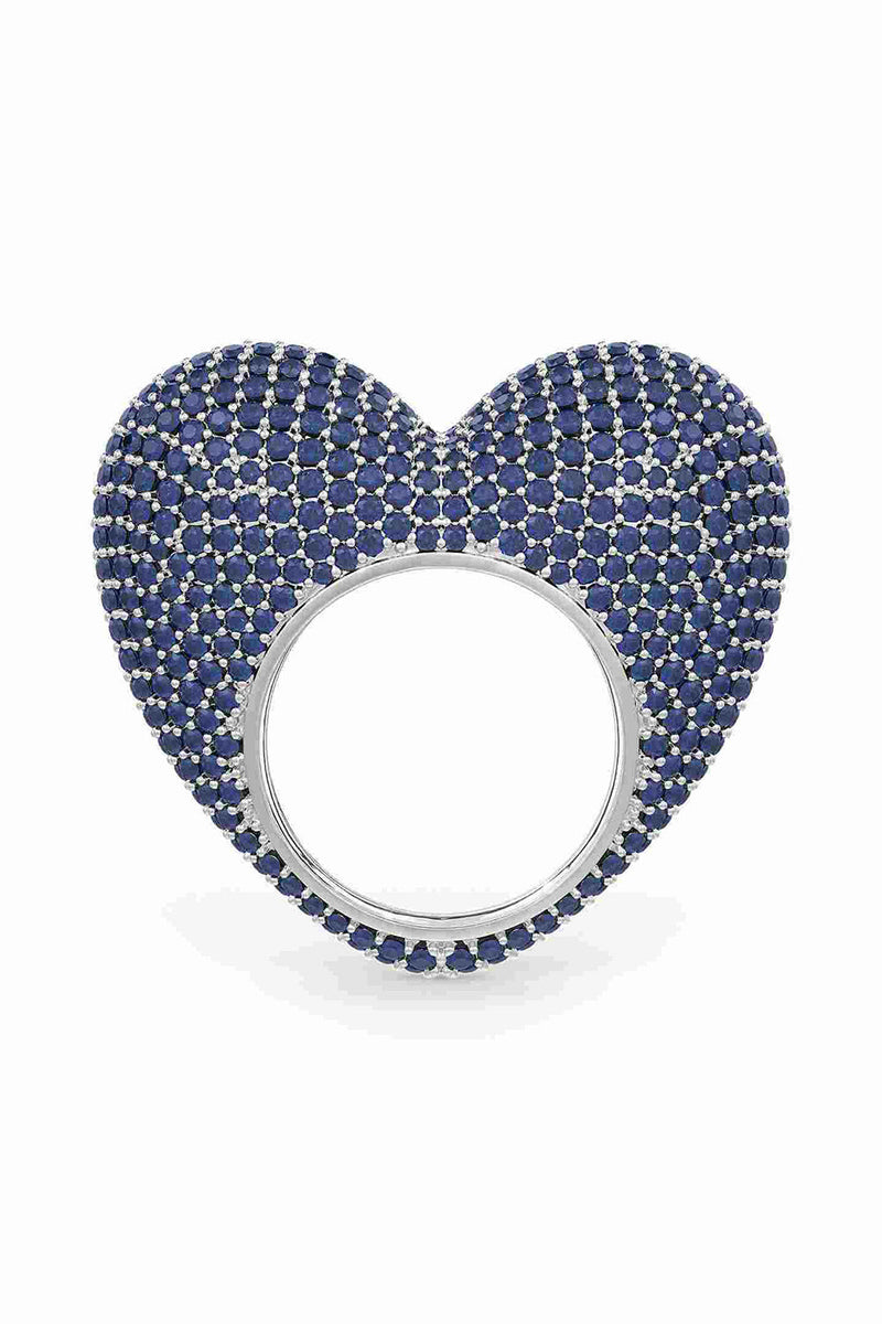 Love Ring In 
Sapphire Prong Set Crystals.