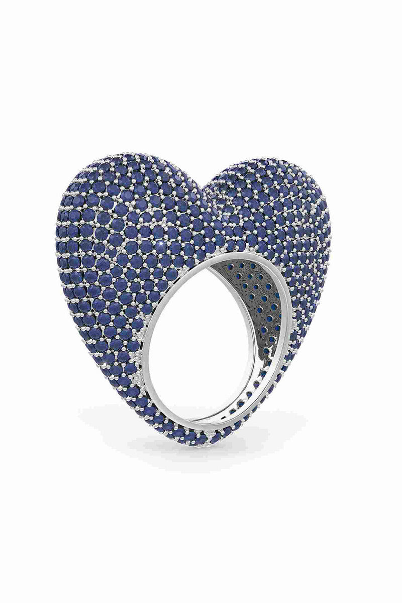 Love Ring In 
Sapphire Prong Set Crystals.