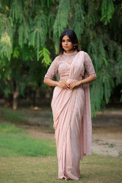 Rose Pink Saree Set