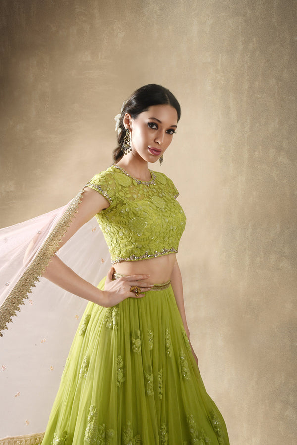 Lime Green Lehenga Set