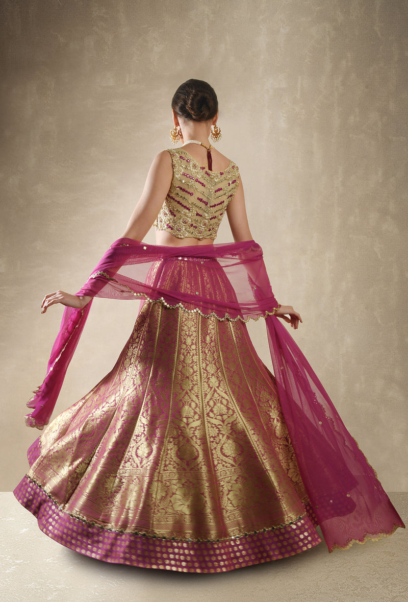 Pomegranate Lehenga Set