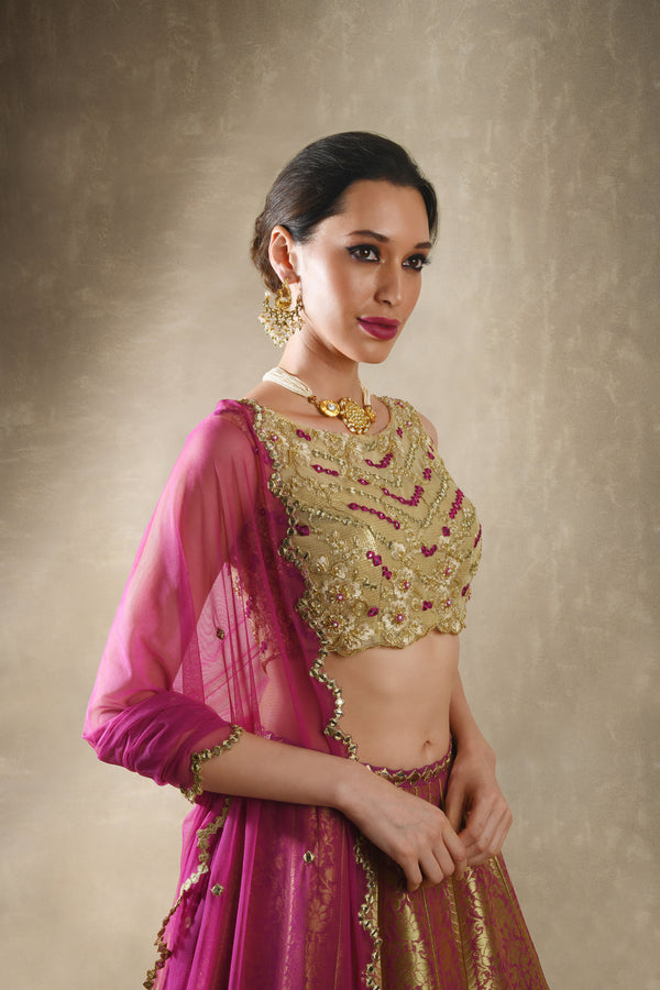 Pomegranate Lehenga Set