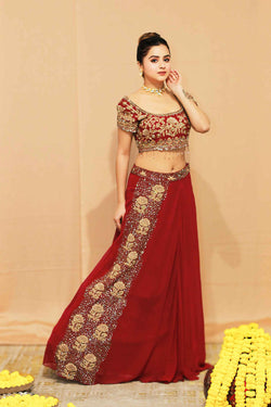 Noorani wine lehenga