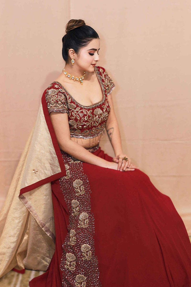 Noorani wine lehenga