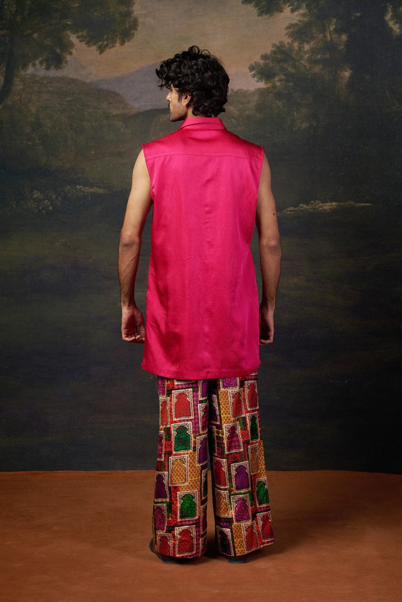 Hand-Embroidered Logo Kurta with Pyjama