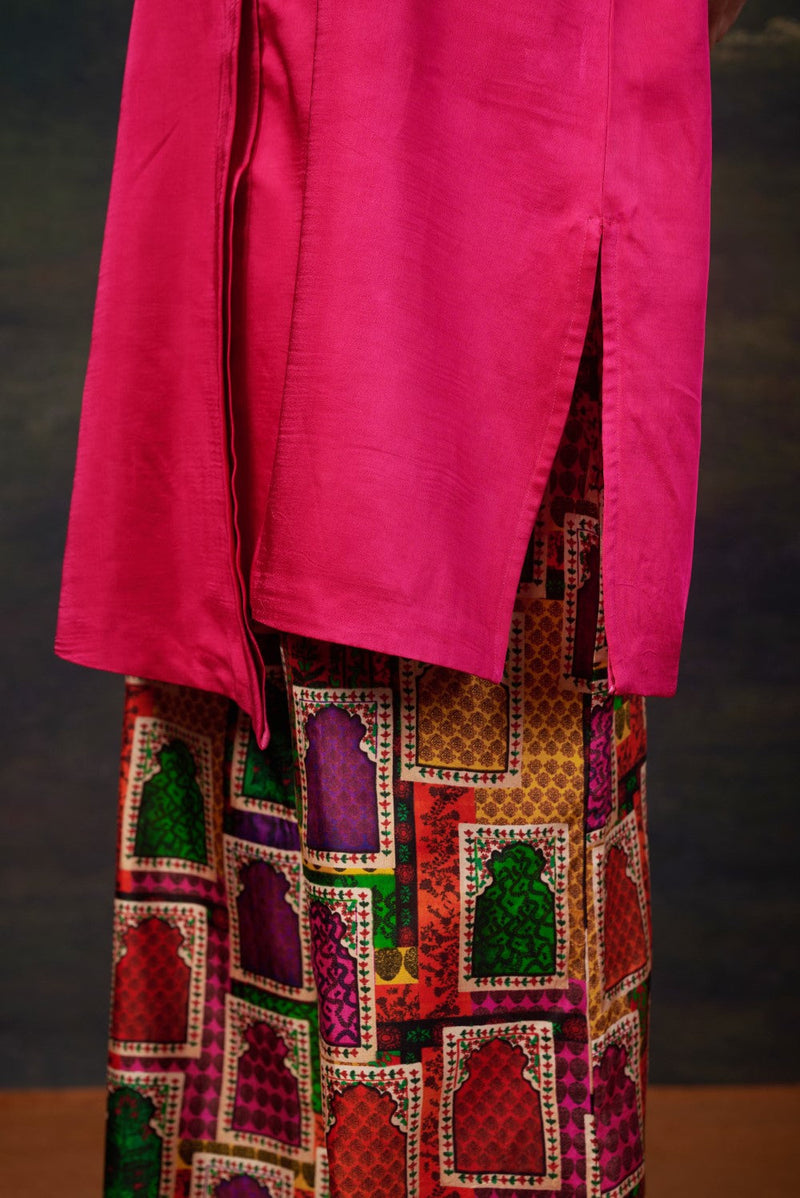 Hand-Embroidered Logo Kurta with Pyjama