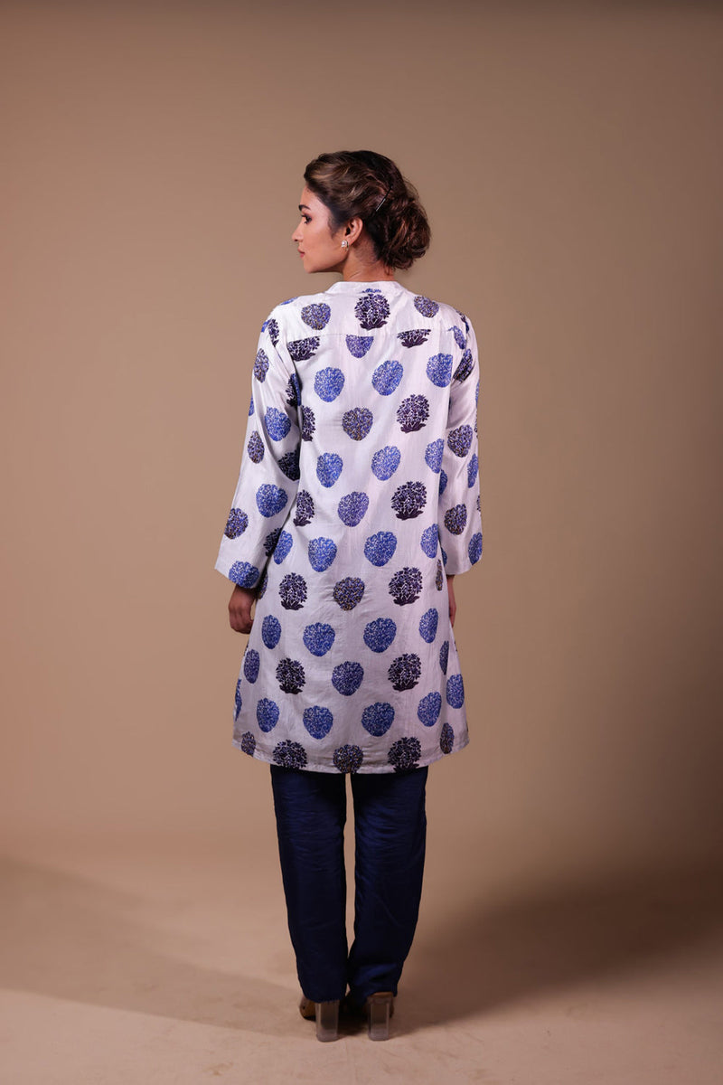Hand Embroidered Pintuck Kurti With Pant