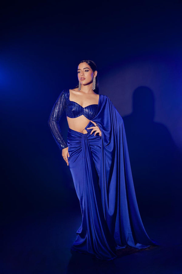 Electric Blue Drape Saree
