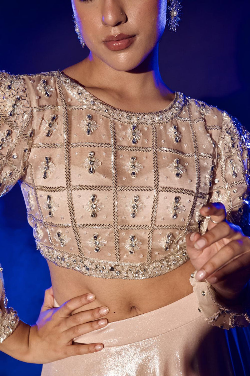 Rose Gold Croptop And Skirt