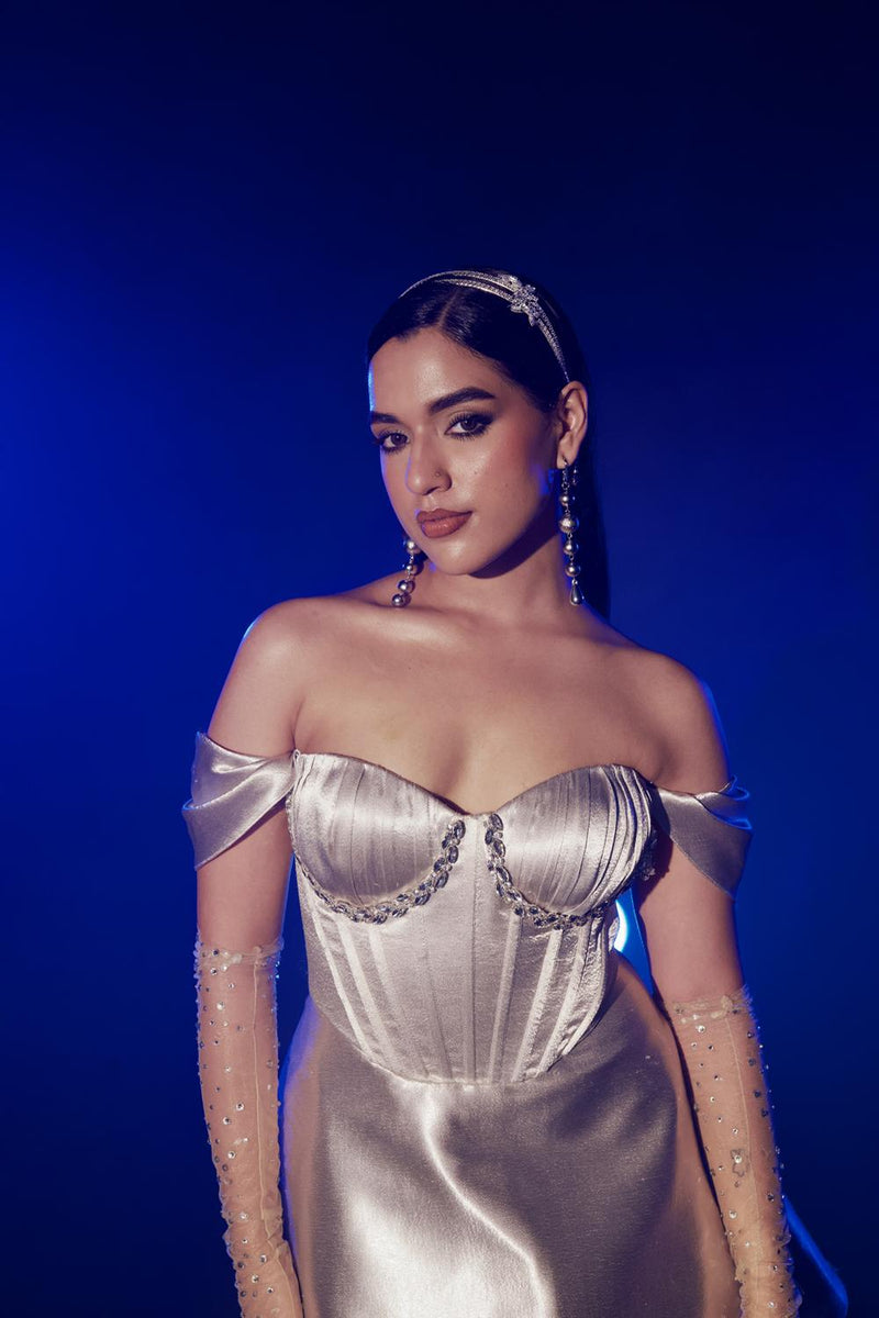 Silver Corset Dress