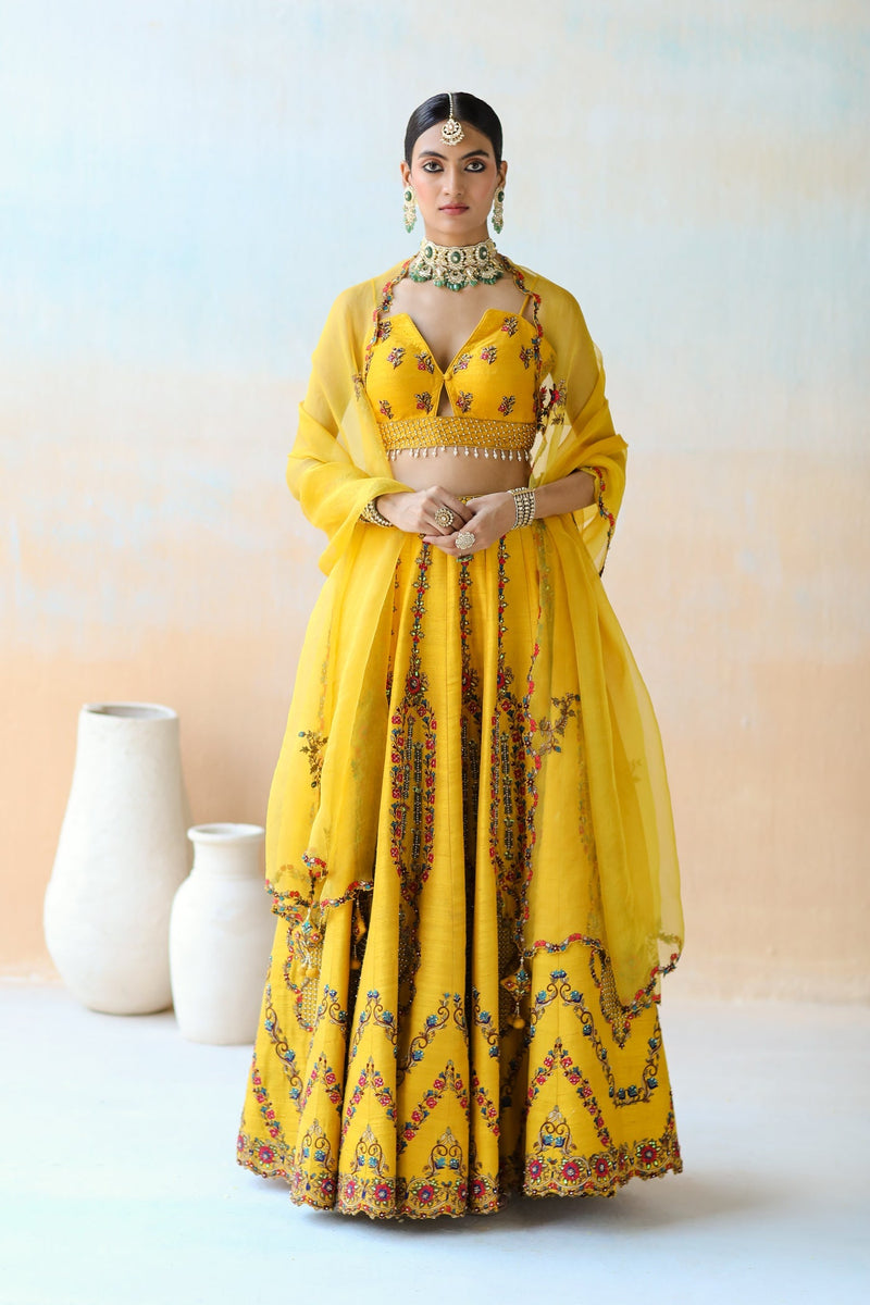 Mango Yellow Lehenga Set