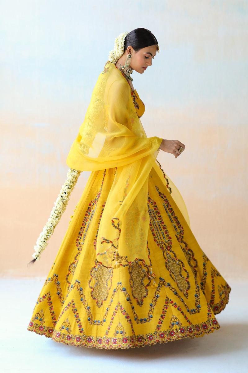 Mango Yellow Lehenga Set