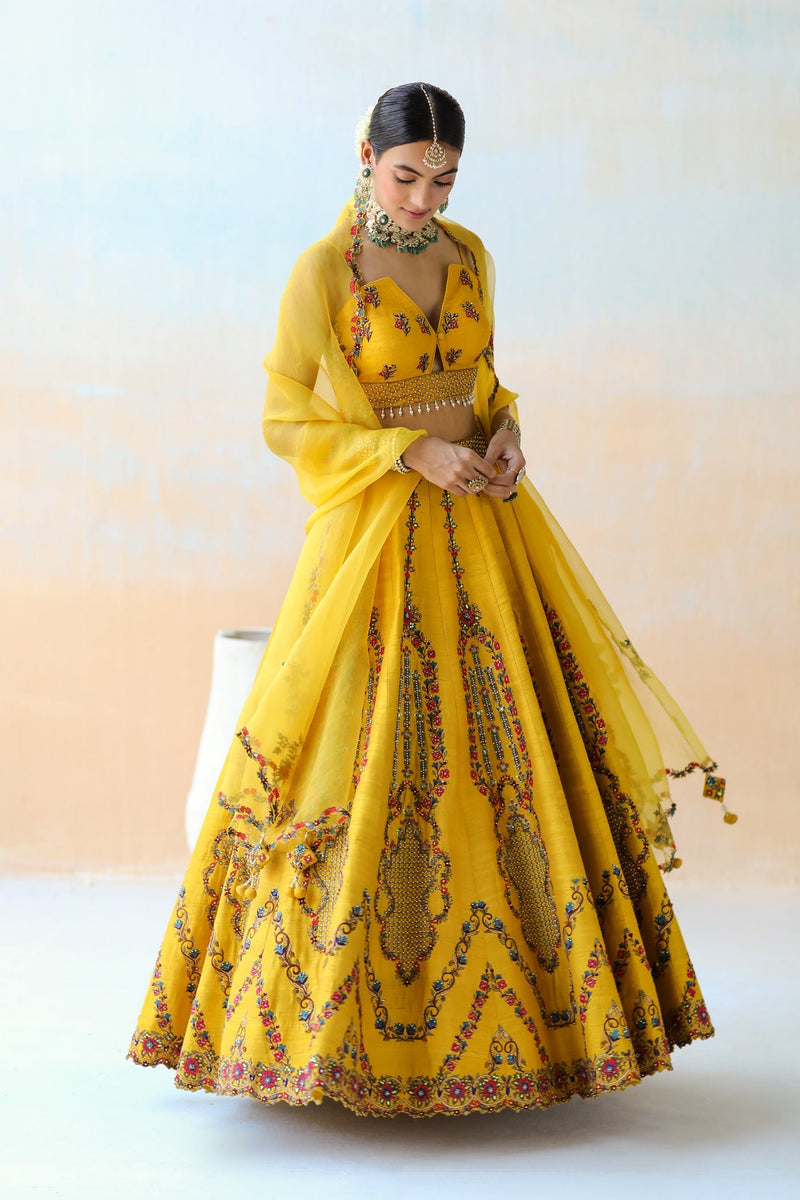 Mango Yellow Lehenga Set