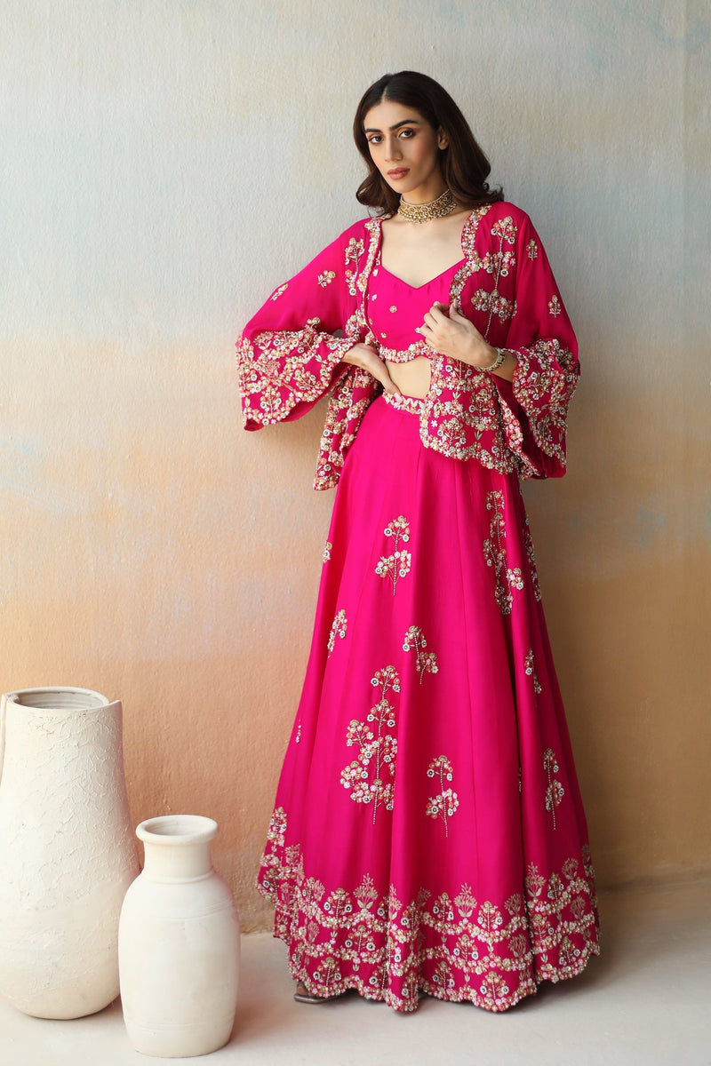 Fuchsia Pink Lehenga and Blouse