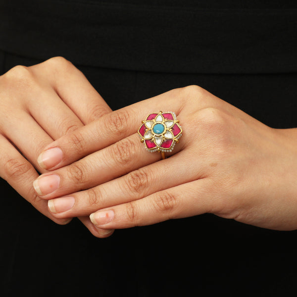 PINK WHITE AND BLUE RING