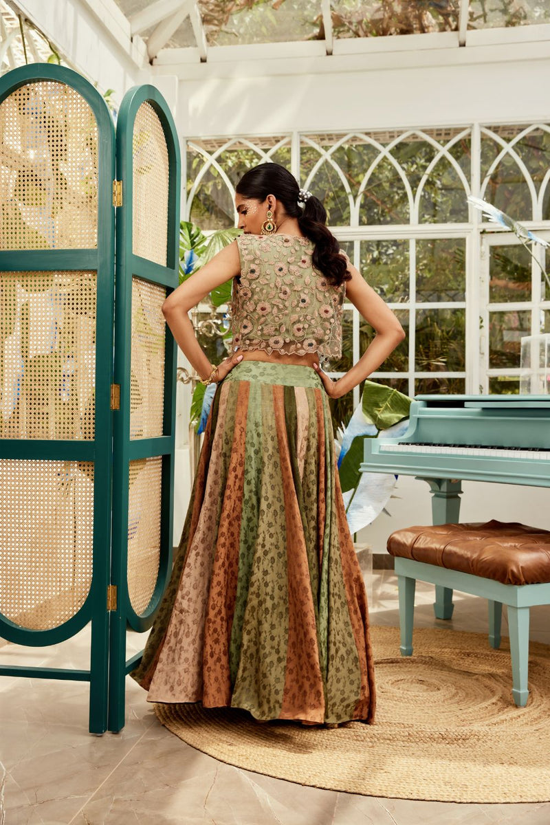 Green & Brown Kali Skirt