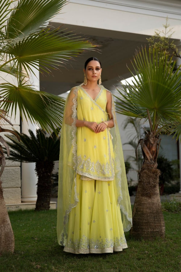 Lime Green Angrakha Set