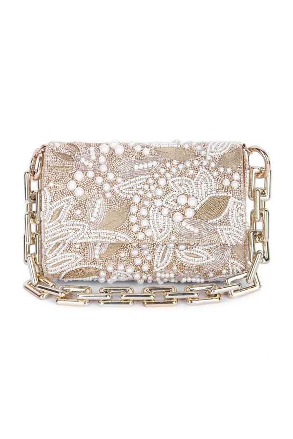 Pearl gold clutch