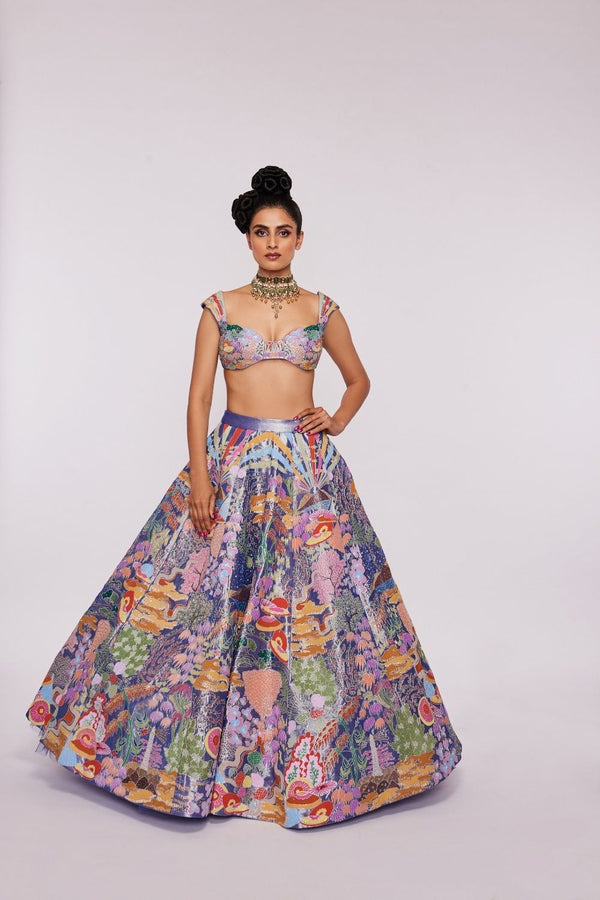 Blue Divergence Kali Lehenga