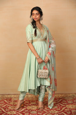 Zara Mint Green High Low Anarkali