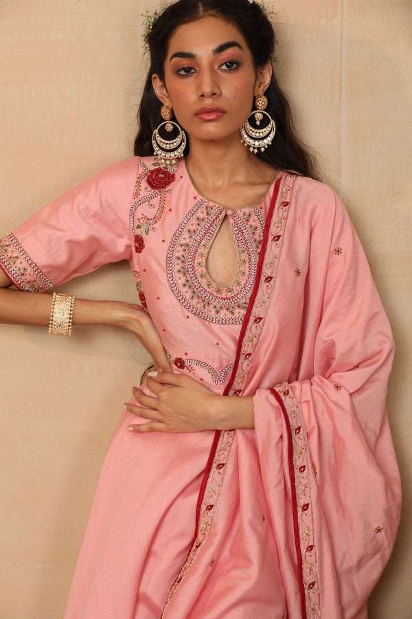 Leny Pink Key Hole Anarkali