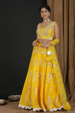 Yellow Orange Lehenga Set