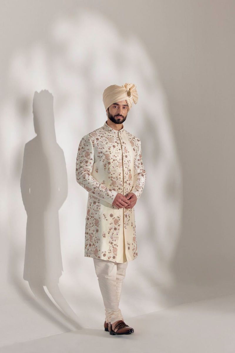 Ivory Ochre Sherwani