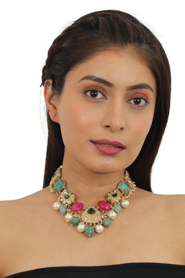 MULTICOLOUR TRADITIONAL NECKLACE SET