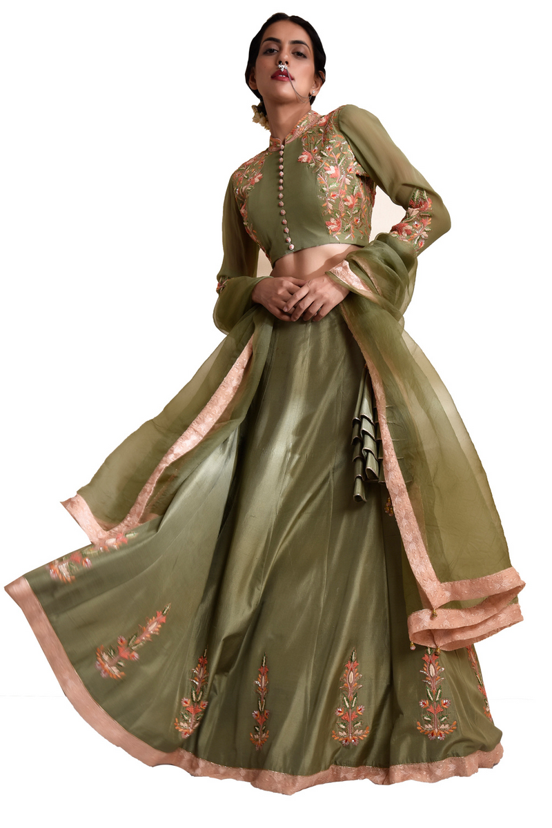 Hara Bageecha lehenga set