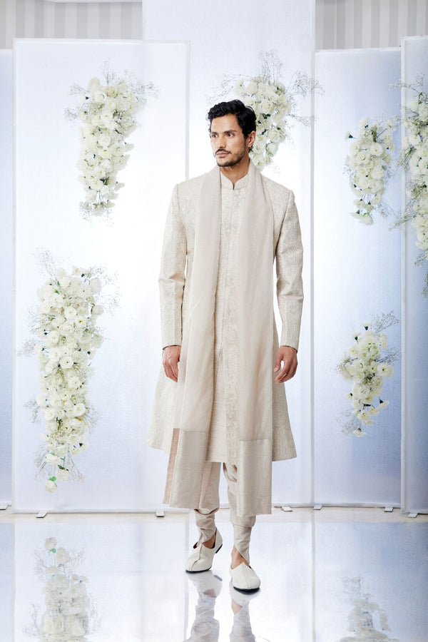 Ivory Sequin Sherwani Set