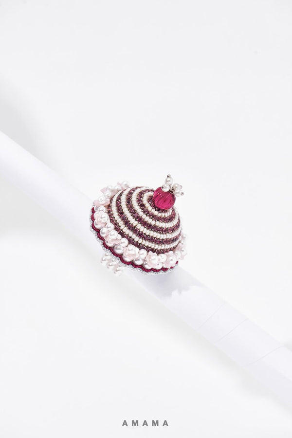 Trellis Dome Ring In Red Onyx