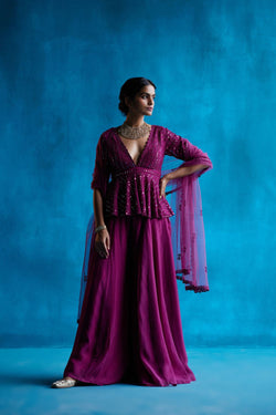 Plum Sharara Set